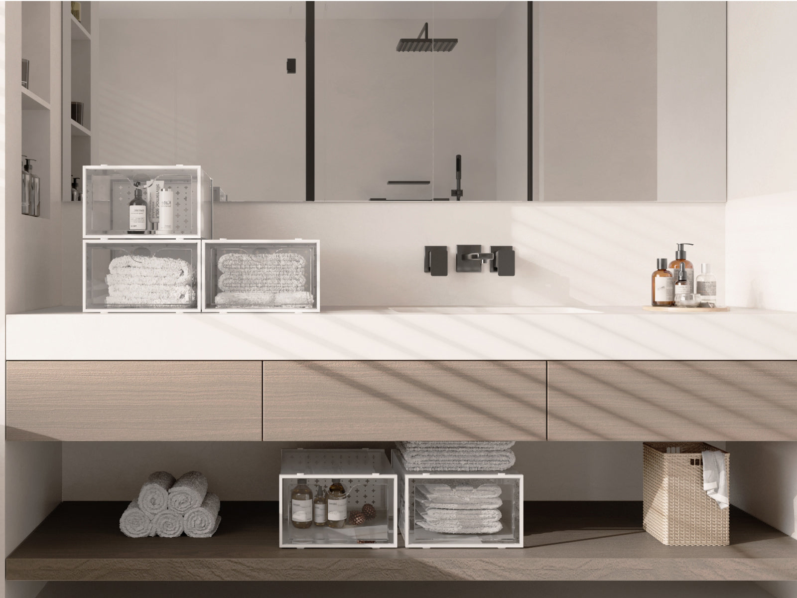 Pinkpum 12 Pack Shoe Storage Boxes, Shoe Organizer for Closet Clear, Shoe Boxes Clear Plastic Stackable, Folable Storage Bins with Lids, 12 Pack Shoe Sneaker Containers Bins Holders