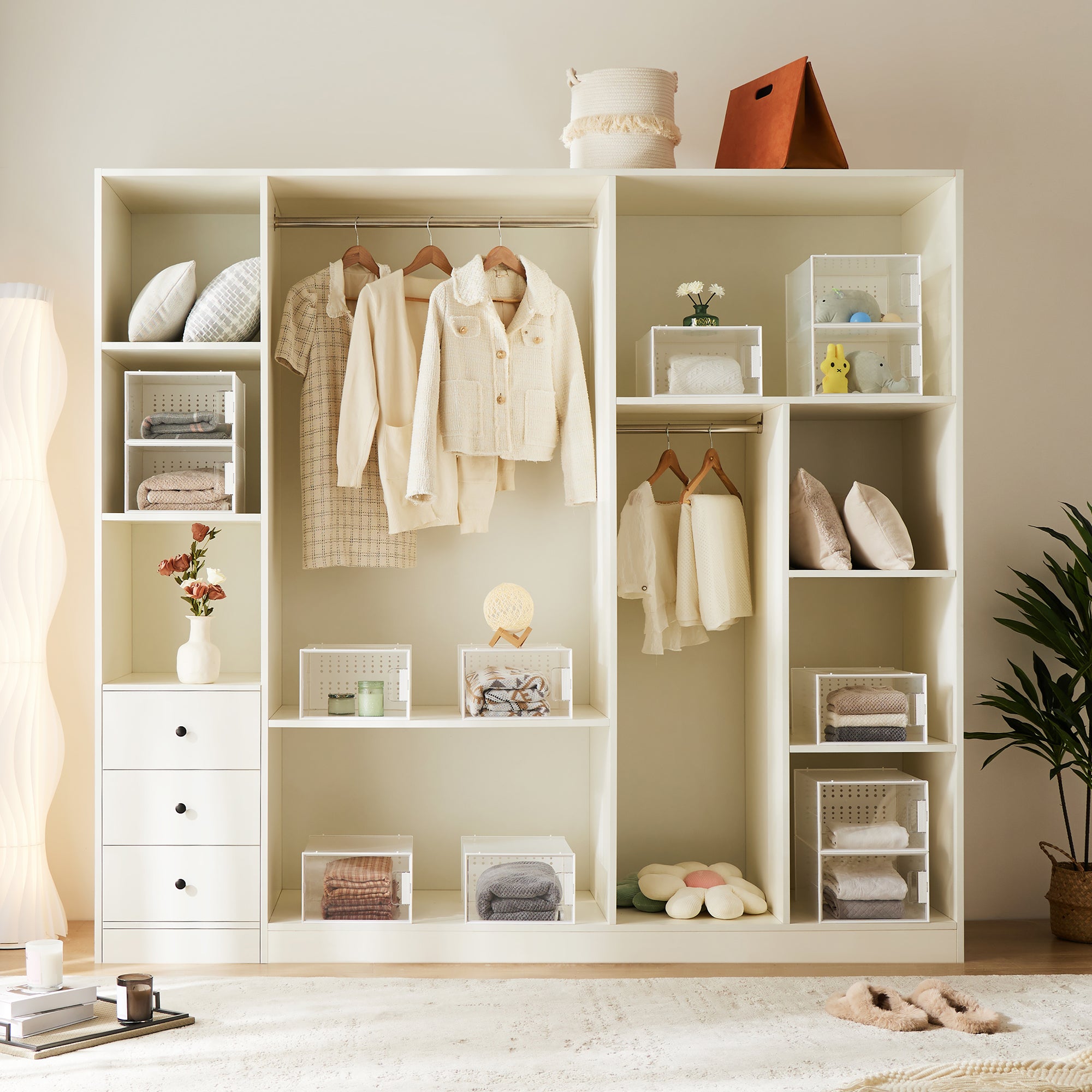 Pinkpum Extra Large Shoe Organizer Storage Boxes for Closet, Fit for Size 14, Clear Plastic Stackable Sneaker Storage Containers Bins with Lids, Clear Shoe Display Case Containers, 12 Pack