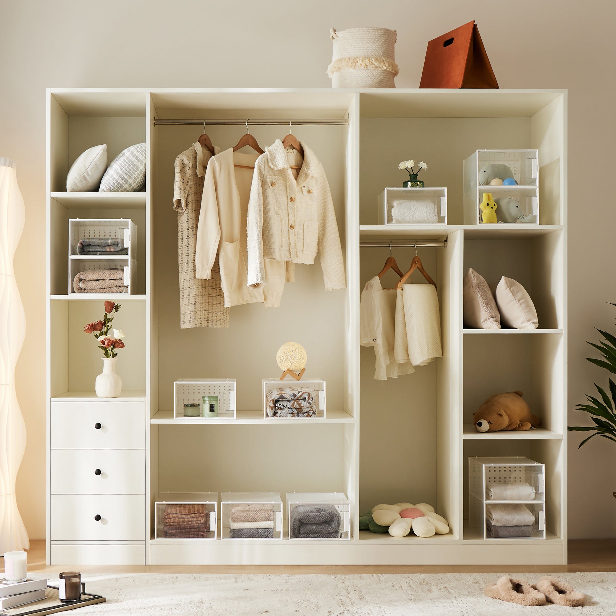 Pinkpum Large Shoe Organizer Storage Boxes for Closet, Clear Plastic Stackable Sneaker Storage Containers Bins with Lids, Clear Shoe Display Case Containers, Fit for Size 11, 12 Pack