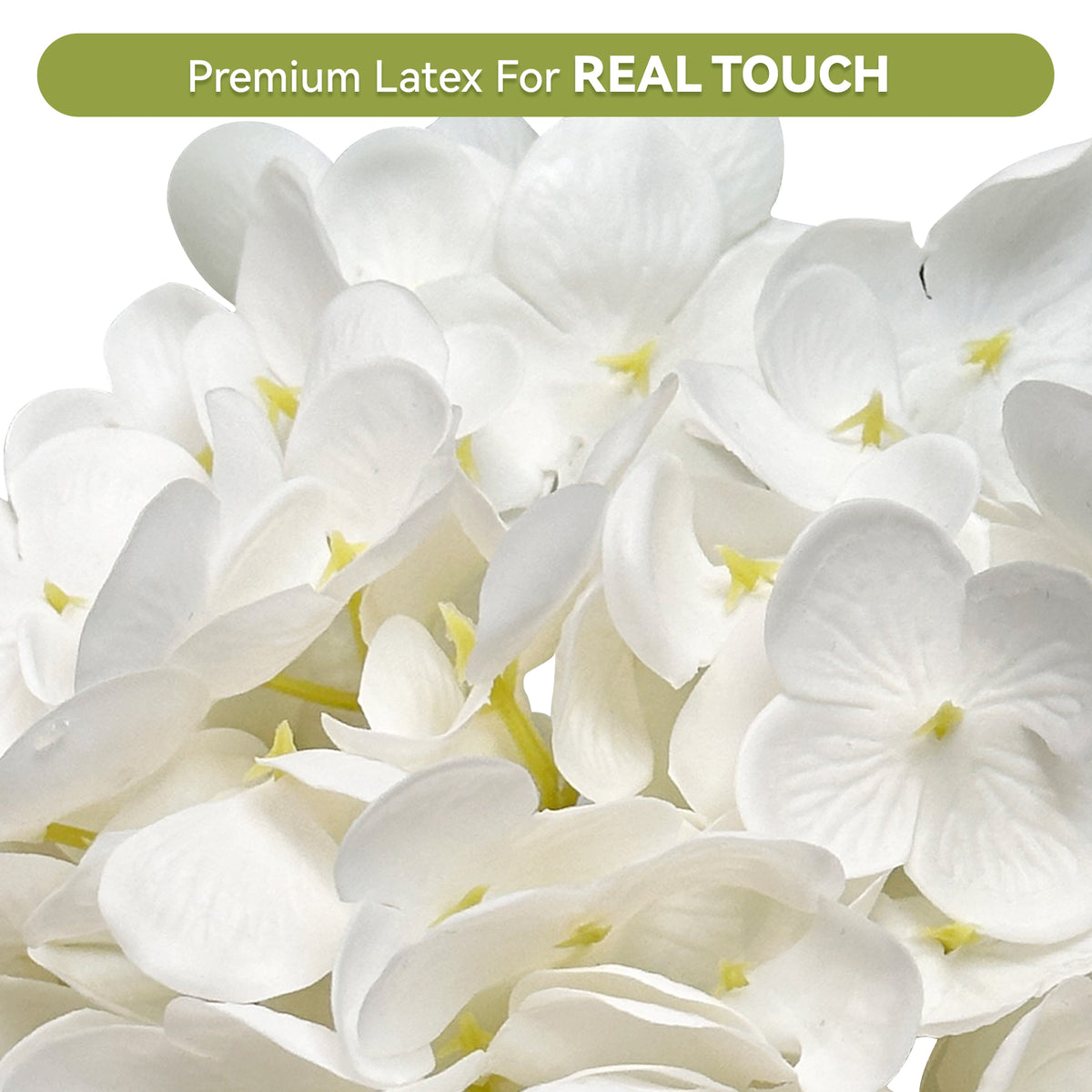 Pinkpum 6 Pcs White Hydrangea Artificial Flowers with Eucalyptus for Vase Total 12 Pcs, Latex Real Touch, Lifelike, 21 inch, For Home Decor Party Arrangements Wedding Bouquets Table Centerpieces