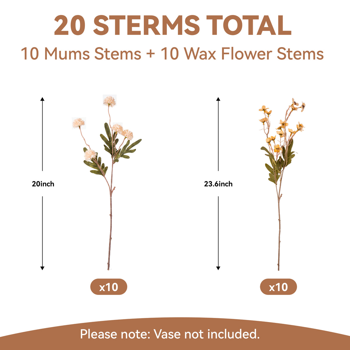 Pinkpum 20 Stems Beige Fake Mums & Kiku Artificial Flowers for Vase Decor Faux Floral Arrangement, Fake Chrysanthemum Stems, Spring Fall Home Decor Party Arrangements Wedding Bouquets Centerpieces
