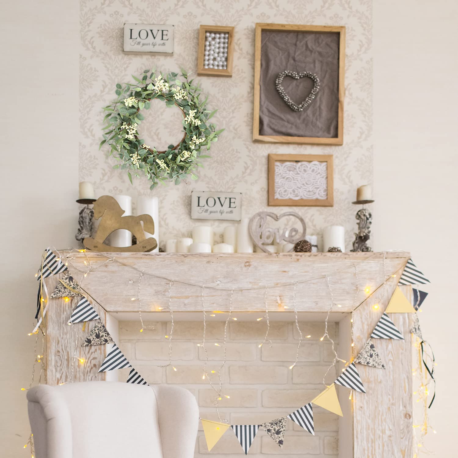 Pinkpum Wreaths for Front Door 20'' Eucalyptus Wreath, Spring Summer Green Wreath, Home Porch Farmhouse Decor,Fall Wreath Harvest Thanksgiving Festival Decorations Indoor Outdoor