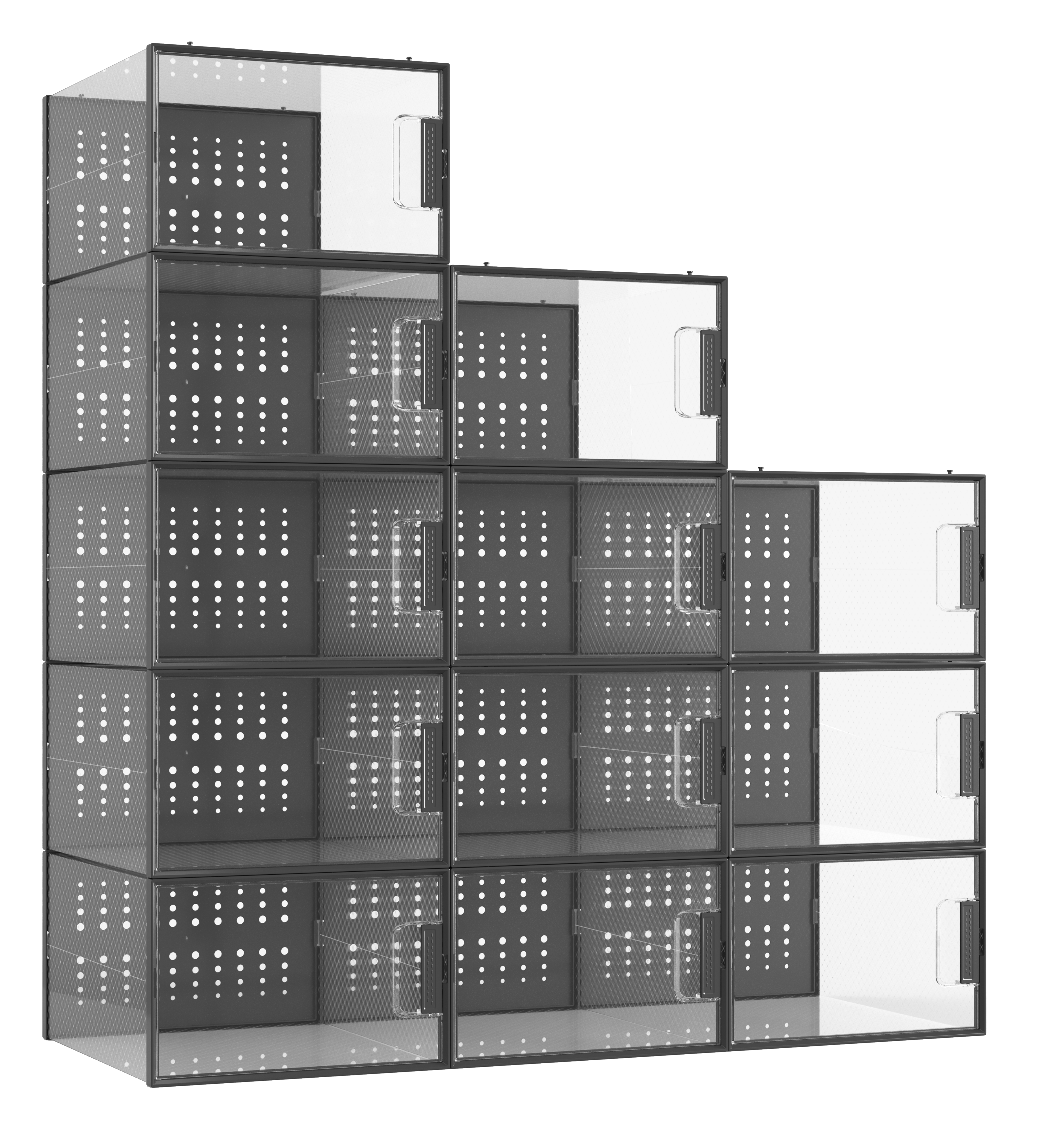Pinkpum Extra Large Shoe Organizer Storage Boxes for Closet, Fit for Size 14, Clear Plastic Stackable Sneaker Storage Containers Bins with Lids, Clear Shoe Display Case Containers, 12 Pack