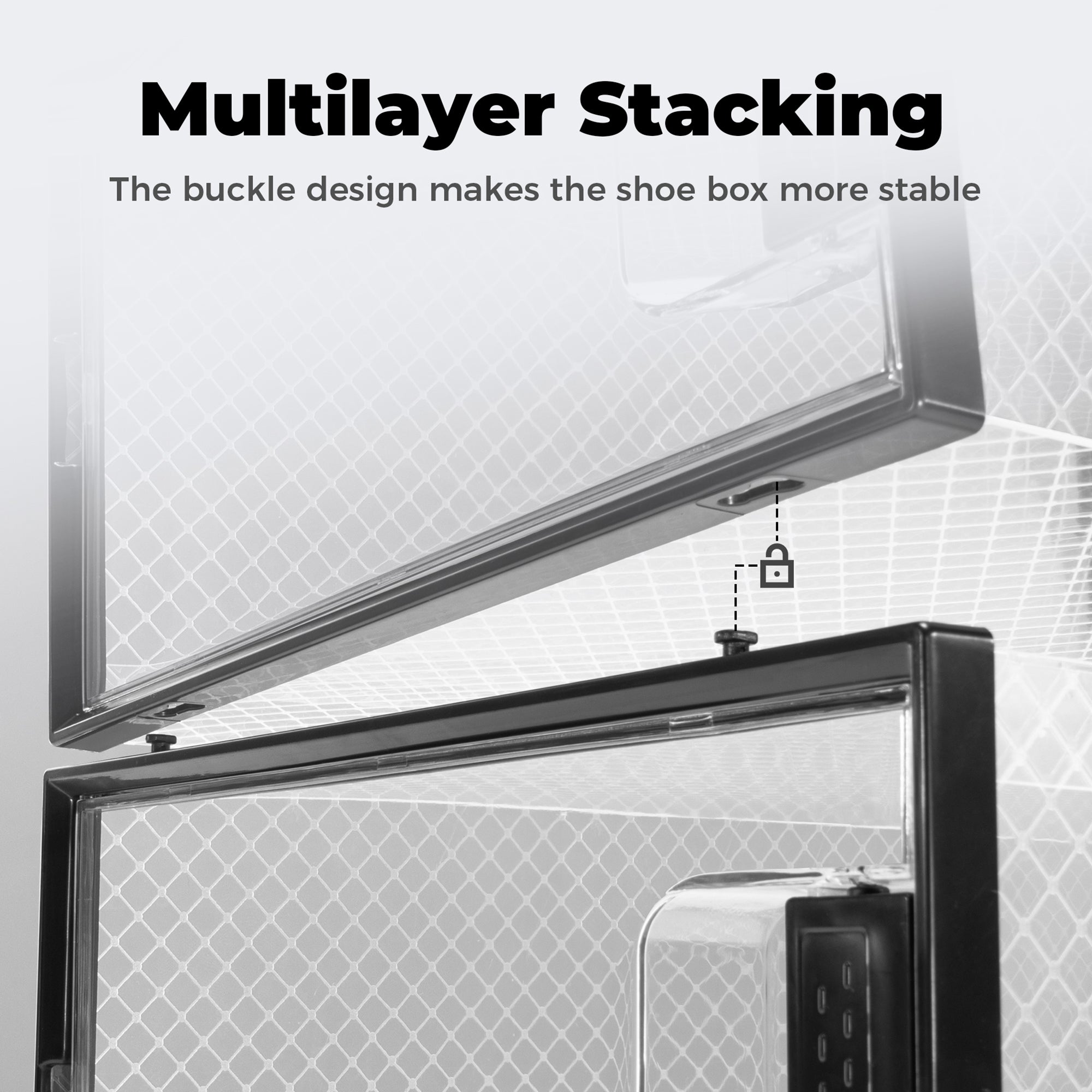 Pinkpum Shoe Organizer Storage Boxes for Closet, Clear Plastic Stackable Sneaker Storage Containers Bins with Lids, Clear Shoe Case Containers, Fit up to Size 9,12 Pack